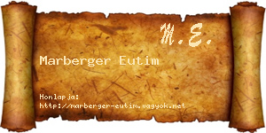 Marberger Eutim névjegykártya